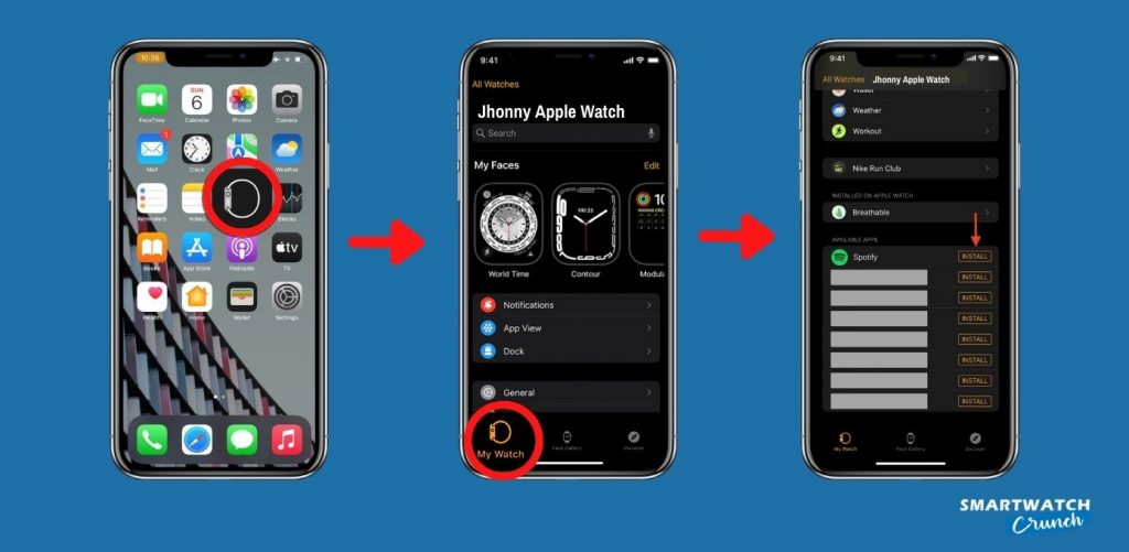 Install Spotify on the Apple Watch