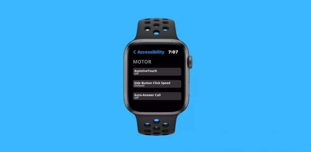 Accessibility menu of apple watch 