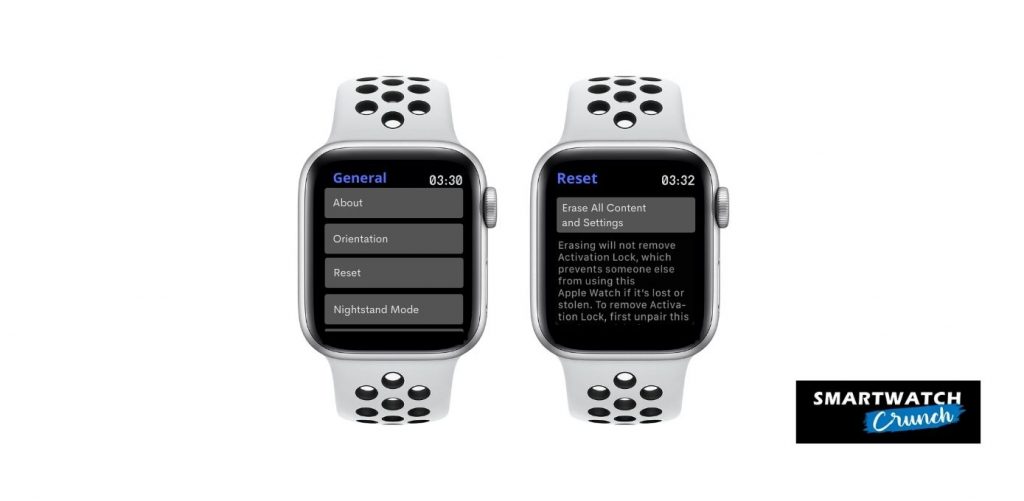 General and reset Settings on apple watch 