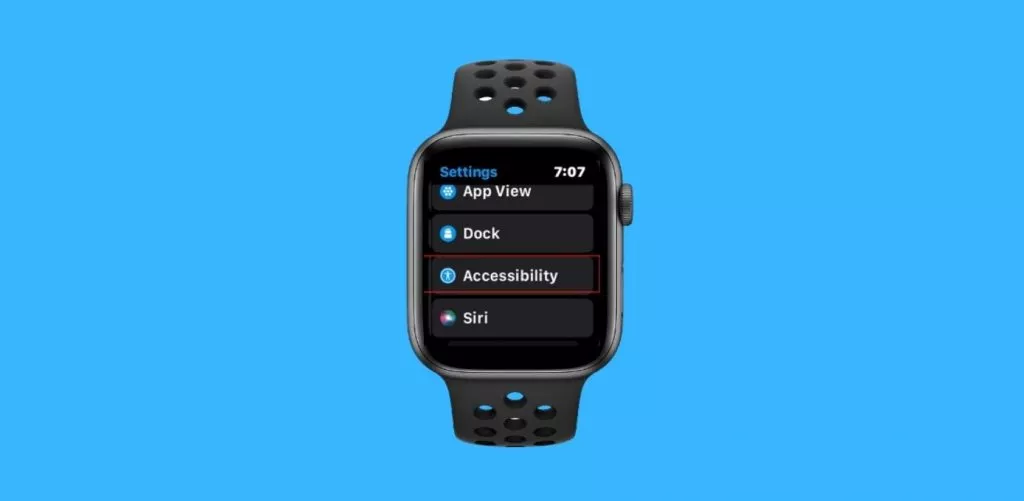 Settings menu of apple watch 