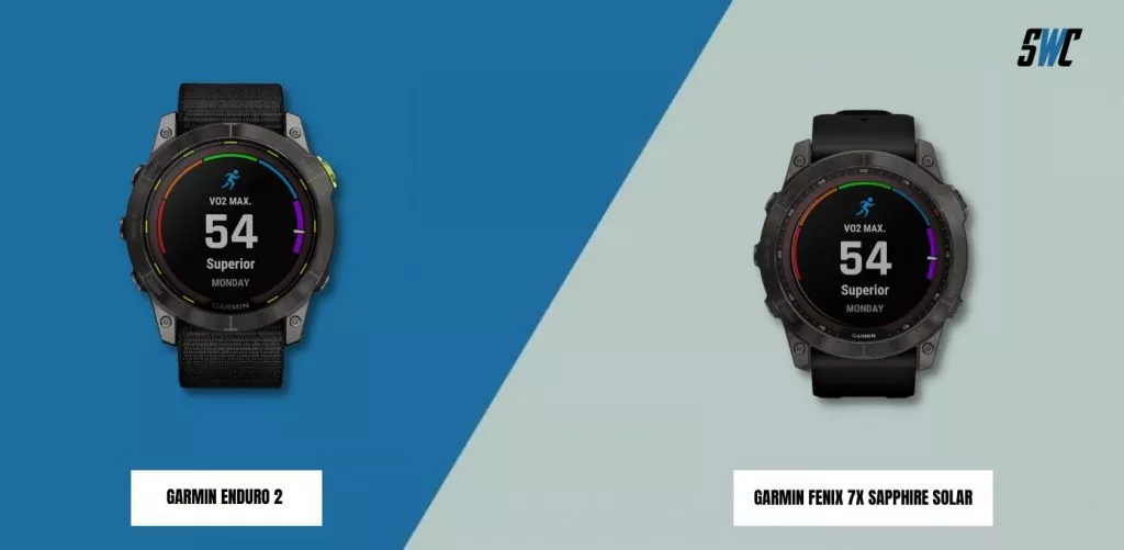 Running matrix of Garmin Fenix 7 and Enduro 2