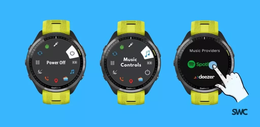 Open the Spotify app from your Forerunner Watch