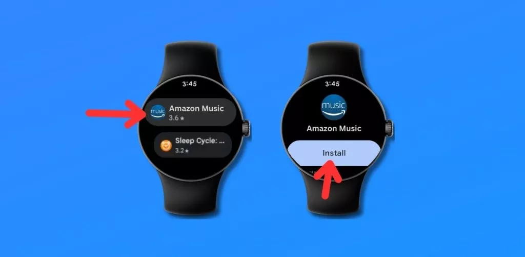 installing the amazon music app on pixel watch