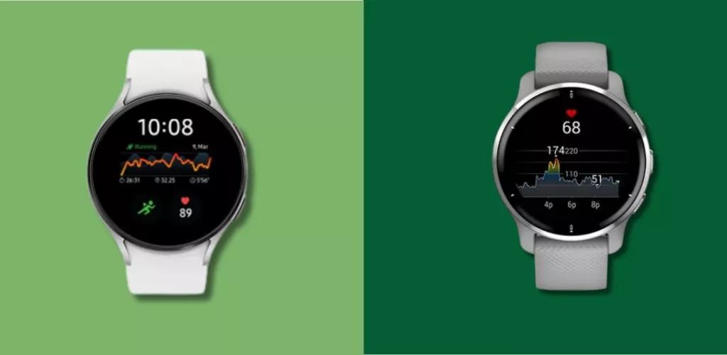 Health tracking of galaxy watch 6 and garmin venu 2 plus