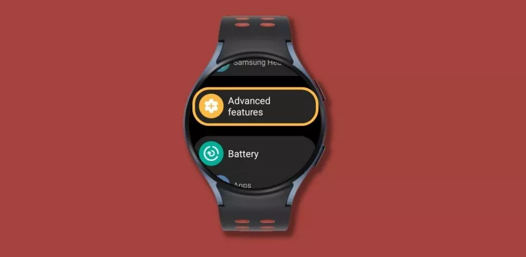 advance features settings option on galaxy watch 5