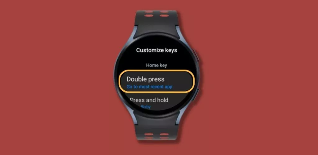setting up the double tap on the button of galaxy watch 5